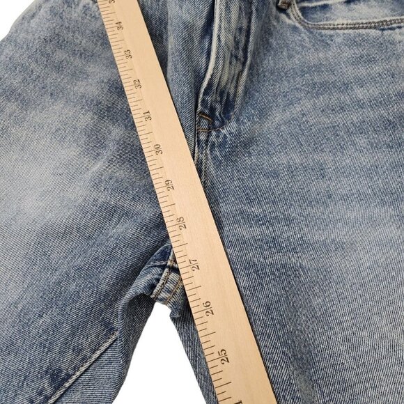 Blanknyc Jeans Womens 27 Blue High Rise Tapered Lace Up Raw Hem Denim Boho - Picture 14 of 14